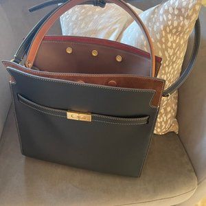 NEW Tory Burch Black Lee Radziwill Small Double shoulder Bag